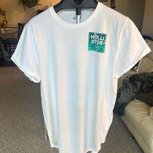 Hollister White Tee with Green Graphic